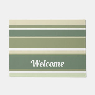 Olive green stripes doormat