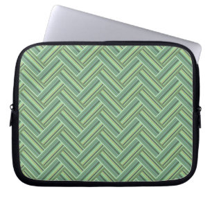Olive green stripes double weave laptop sleeve