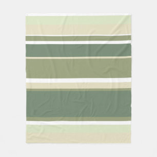 Olive green stripes fleece blanket