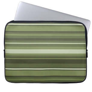 Olive green stripes laptop sleeve