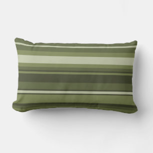 Olive green stripes lumbar cushion