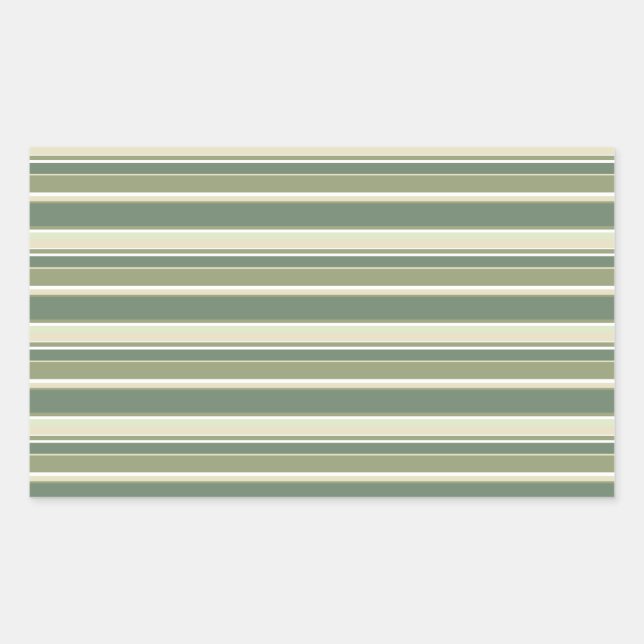 Olive green stripes rectangular sticker (Front)