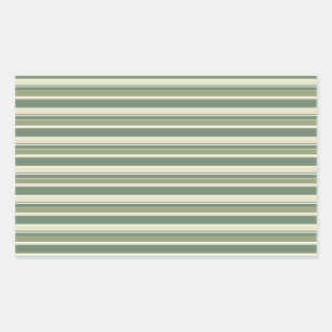 Olive green stripes rectangular sticker
