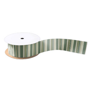 Olive green stripes satin ribbon