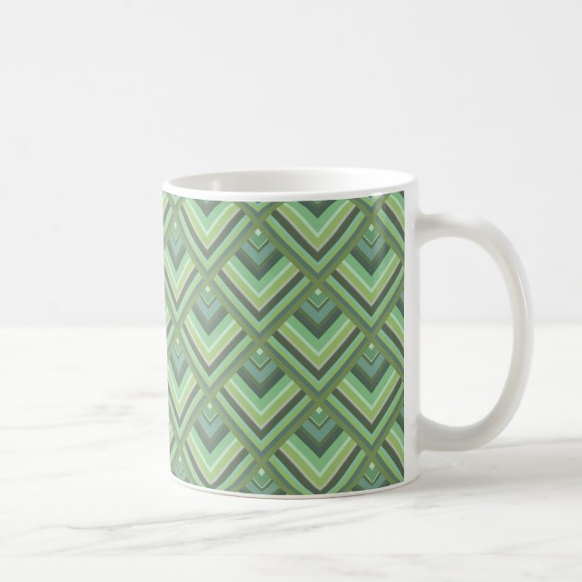 Olive green stripes scale pattern coffee mug (Right)