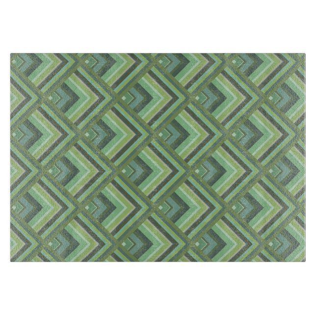 Olive green stripes scale pattern cutting board (Front)
