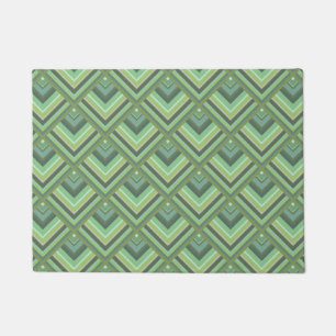 Olive green stripes scale pattern doormat