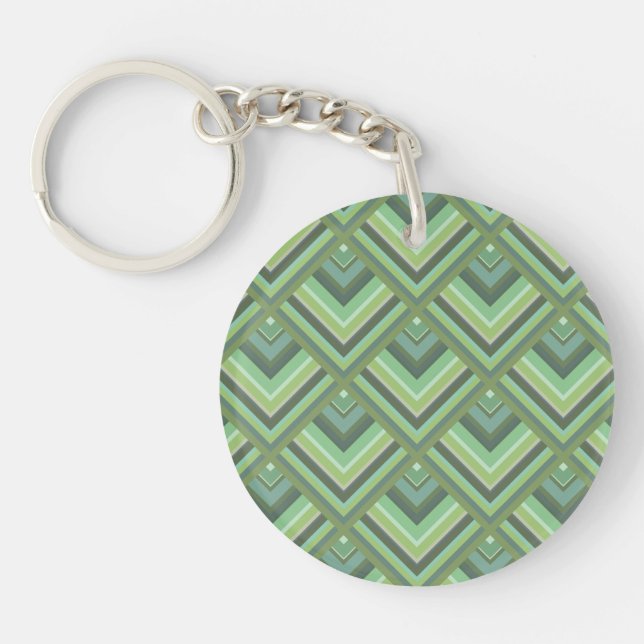 Olive green stripes scale pattern key ring (Front)