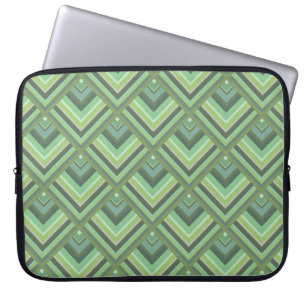 Olive green stripes scale pattern laptop sleeve