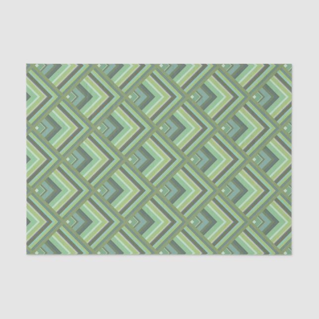 Olive green stripes scale pattern tissue paper (Front)