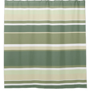 Olive green stripes shower curtain