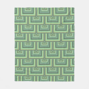 Olive green stripes square scales pattern fleece blanket