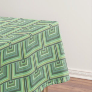 Olive green stripes square scales pattern tablecloth