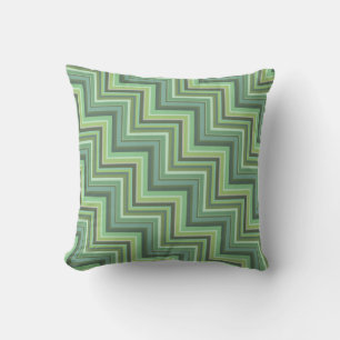 Olive green stripes stairs pattern cushion
