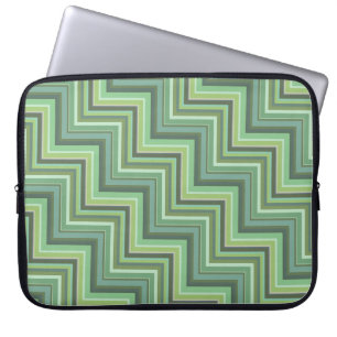 Olive green stripes stairs pattern laptop sleeve