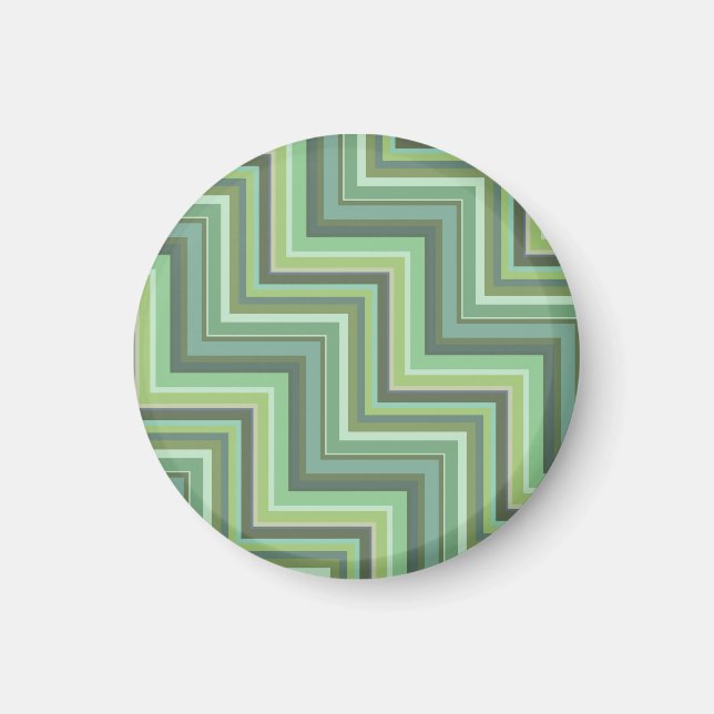 Olive green stripes stairs pattern magnet (Front)