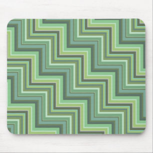 Olive green stripes stairs pattern mouse pad