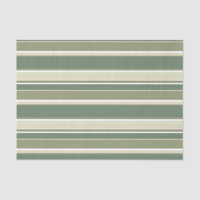 Olive green stripes tissue paper (Front)