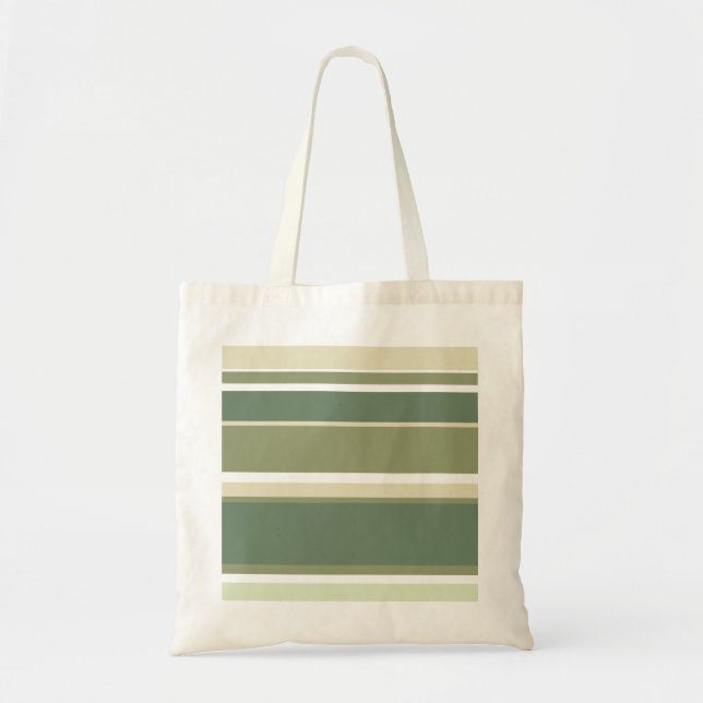 Olive green stripes tote bag (Front)