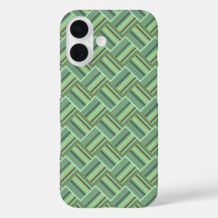 Olive green stripes weave iPhone 16 case