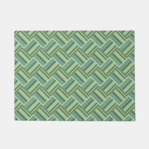 Olive green stripes weave doormat