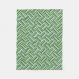 Olive green stripes weave fleece blanket