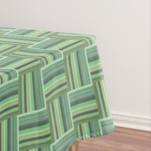 Olive green stripes weave pattern tablecloth
