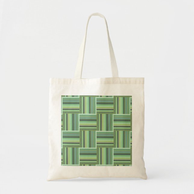 Olive green stripes weave pattern tote bag (Front)