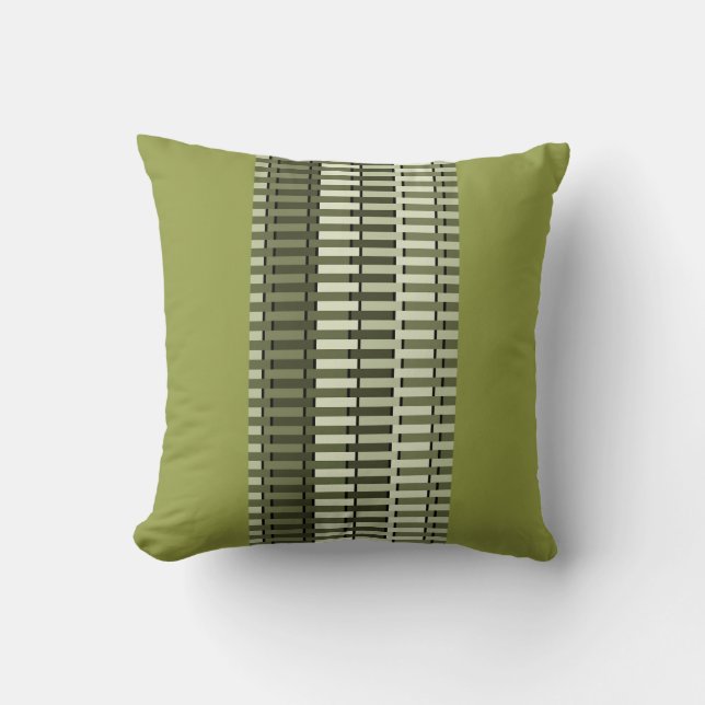 Olive Green Stylish Modern Abstract Pattern Cushion (Front)