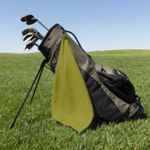 Olive green surface with subtle swirling pattern golf towel