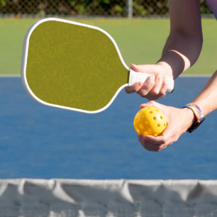 Olive green surface with subtle swirling pattern pickleball paddle