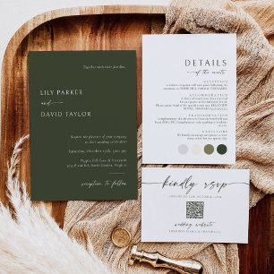 Olive Green The Details Information Enclosure Card