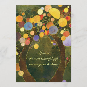 Olive Green Tree Theme Wedding Invitations