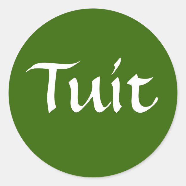 Olive Green Tuit Classic Round Sticker (Front)