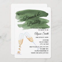 Olive Green Wash Bridal Shower Invitation
