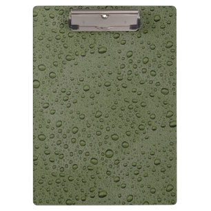 Olive green water droplets clipboard