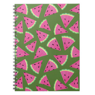 Olive Green Watermelon Spiral Notebook / Journal