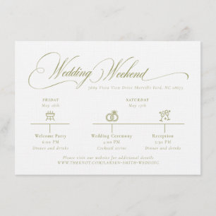 Olive Green Wedding Details Enclosure Card