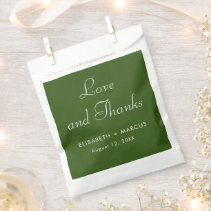 Olive green wedding elegant favour bag