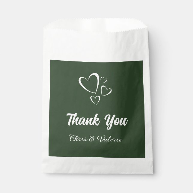 Olive Green Wedding  Favour Bag (Front)
