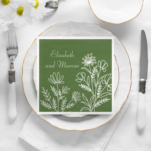 Olive green wedding paper napkins  (Creator Uploaded)