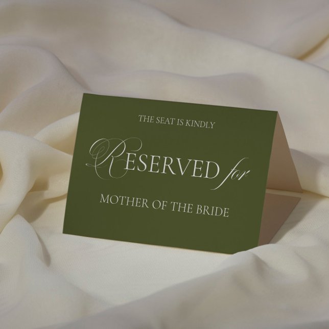 Olive Green Wedding Reserved Place Card (Creator Uploaded)