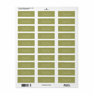 Olive Green Wedding Return Address Label