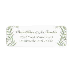 Olive Green Wedding Vintage Return Address Lab Return Address Label