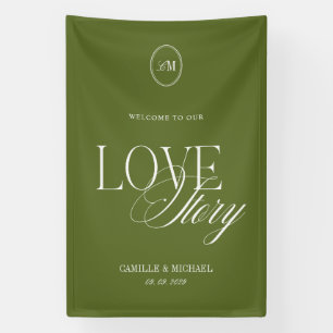 Olive Green Welcome To Our Wedding Vinil Banner
