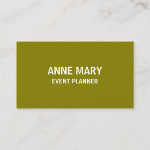 Olive Green White Professional Colourful Modern Business Card