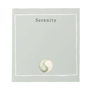 Olive Green Yin Yang Meditation Personalised Notepad