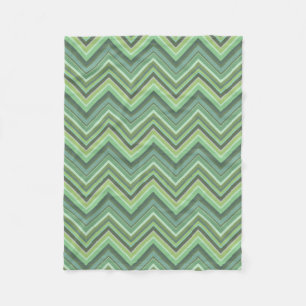 Olive green zigzag stripes fleece blanket