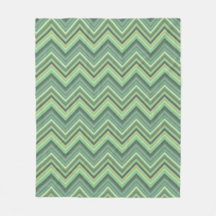 Olive green zigzag stripes fleece blanket
