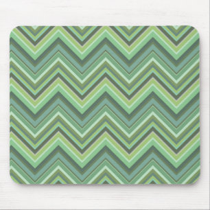 Olive green zigzag stripes mouse pad